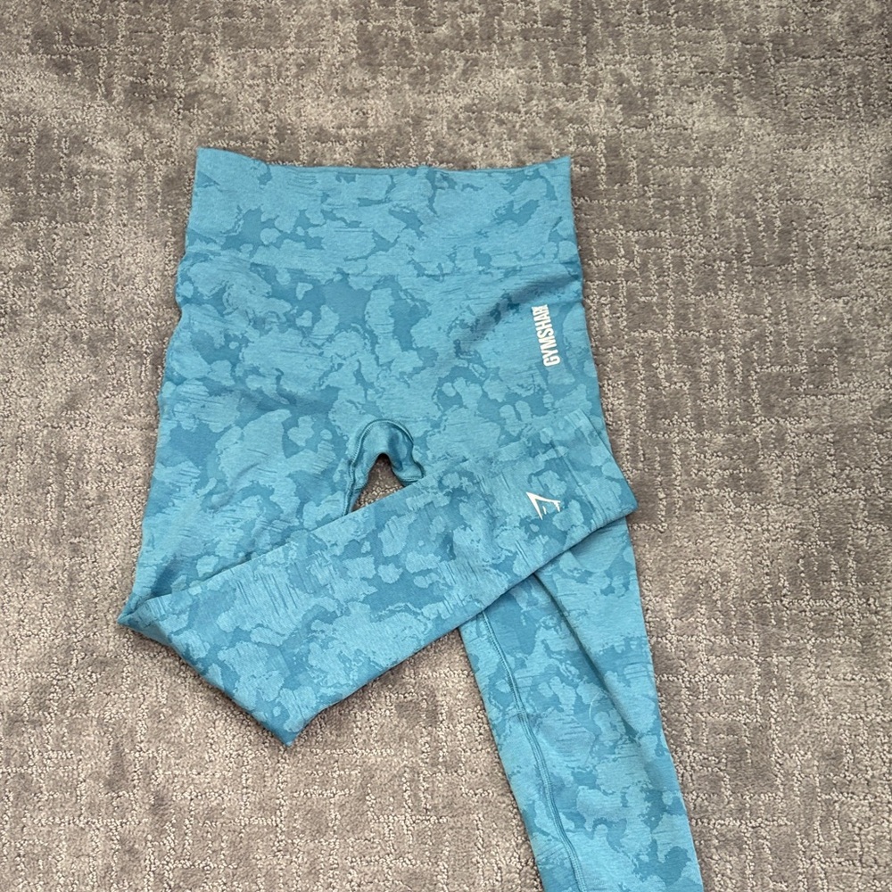 Gymshark Blue Camo High-Waist Leggings